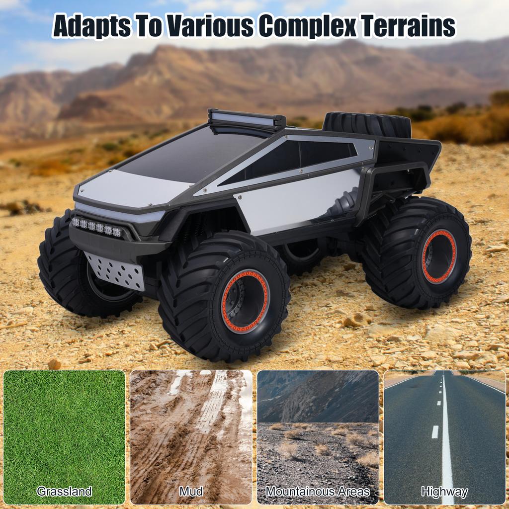 Remote Control Car, 1:12 Scale 2.4GHz All Terrain Off Road Crawler Vehicle Toy with Lights Music 3