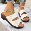 New Large Size Spring and Summer New Fish Mouth Velcro Rhinestone Slippers Sandals Women's Shoes