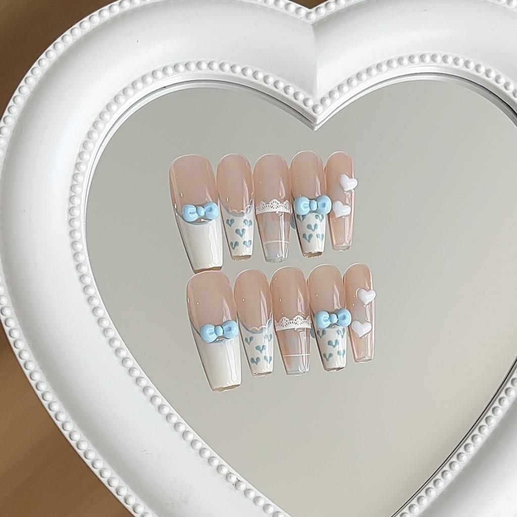 Милая девочка, голубая, Miu, расписанная вручную, молочно-белая, французская кружевная клетчатая одежда с бантом для любви