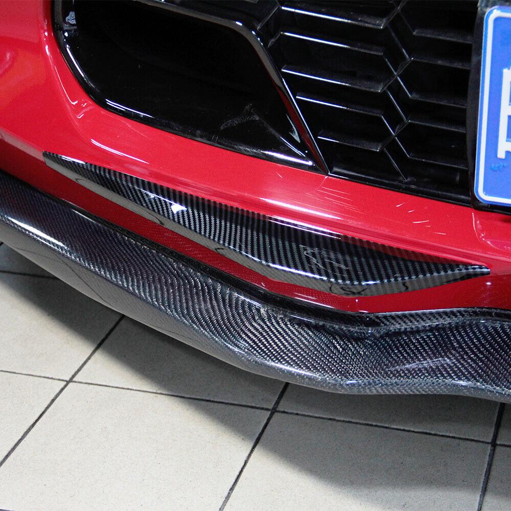 2pcs Car Accessories for Chevrolet Corvette C7 2014-2018 Carbon Fiber Printed Front Bumper Corner Protector Cover Trim