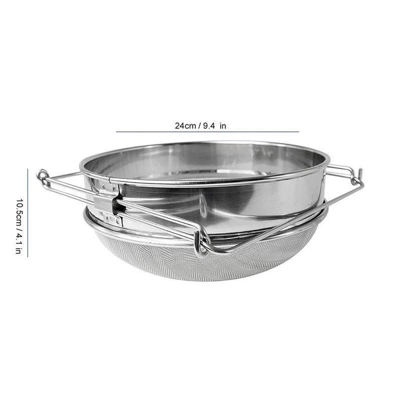 Двухслойный фильтр для меда из пищевой нержавеющей стали с верхним и нижним слоями для пчеловодческого оборудования для удаления примесей