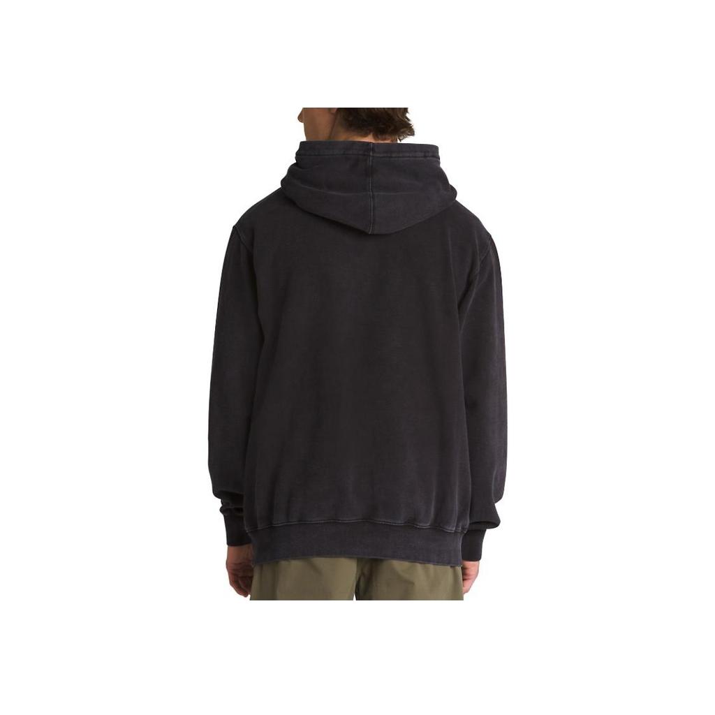 Vans Scripted Double Snap Loose Pullover Hoodie Logo Embroidery Men Hoodies Black VN000ABNBLK