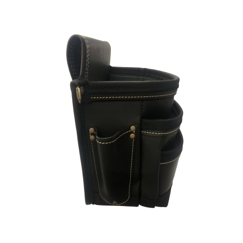 knicks Fully Vegetable-Tanned Leather 3-Drawer Waist Pouch (Black) KBB-301DD