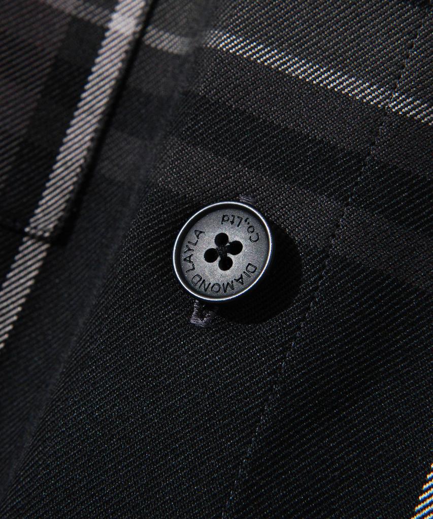 DIAMOND LAYLA Camp Check Double Pocket Shirt Jacket S130 - Black