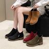 Foreign Trade New Short Tube Retro Matte Short Boots Women's Thick Heel Flat Bottom Martin Boots Side Zipper British Style Women's Shoes