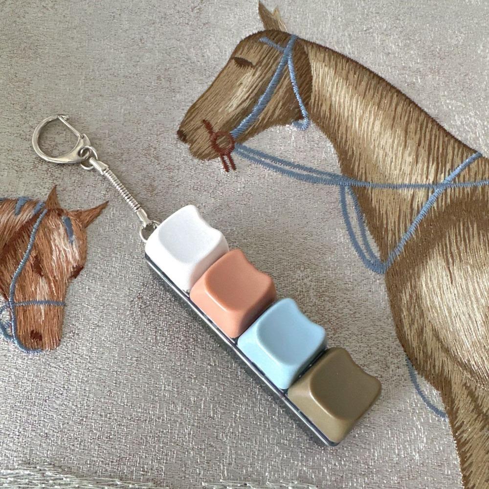 Keys Button Fidget Keychain DIY Keyboard Finger Keyboard Cap Relaxing Pinch Toy  Adult