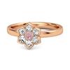 925 Sterling Silver Rose Gold Vermeil Pink Topaz Floral Cluster Women Wedding Ring