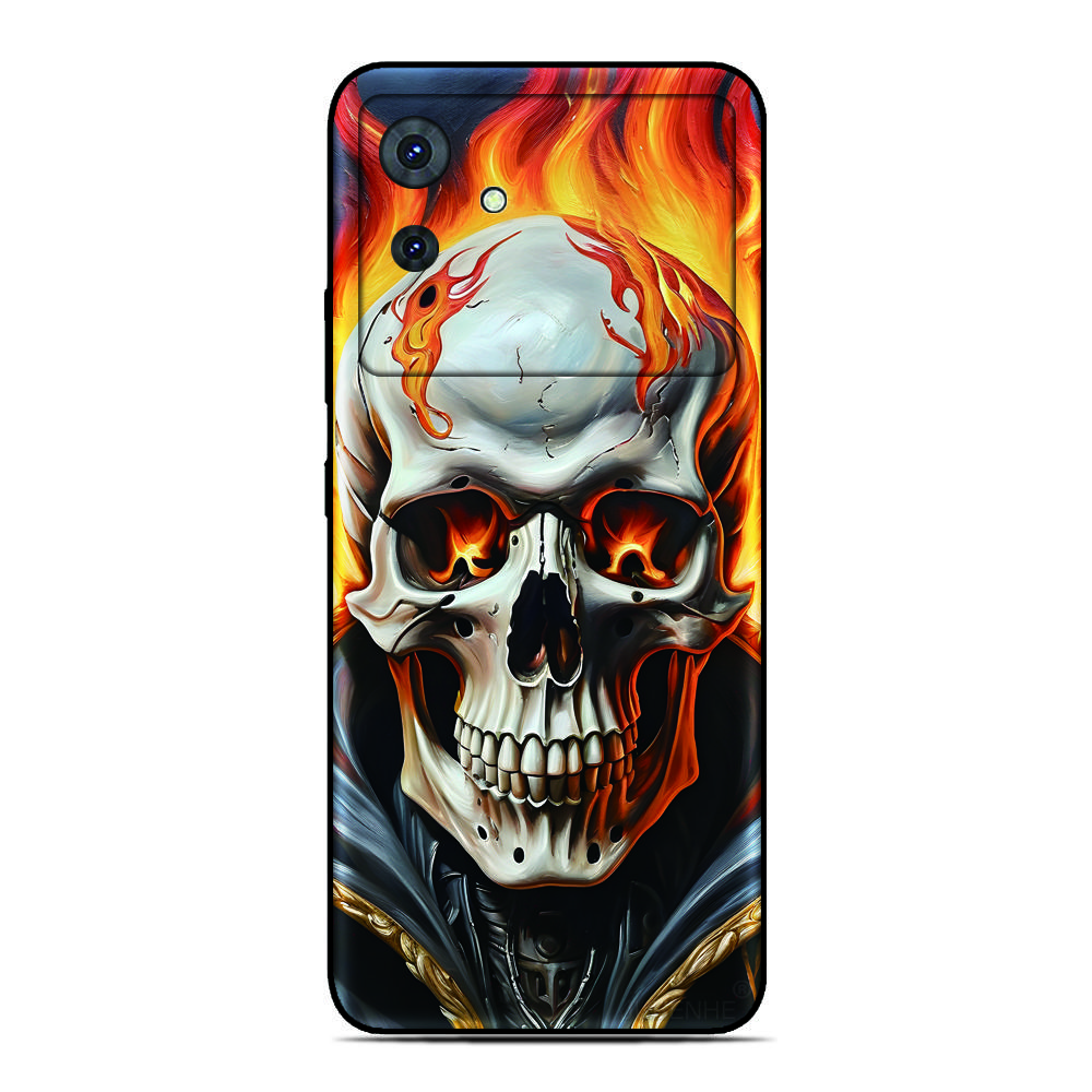 Flame Skull Phone Case For Blackview Wave 9C 8C 6C Shark 9 Color 8 Oscal C80 C70 C60 C30 C20 Pro Flat 2 1C 2C Tiger 13 12 Cover