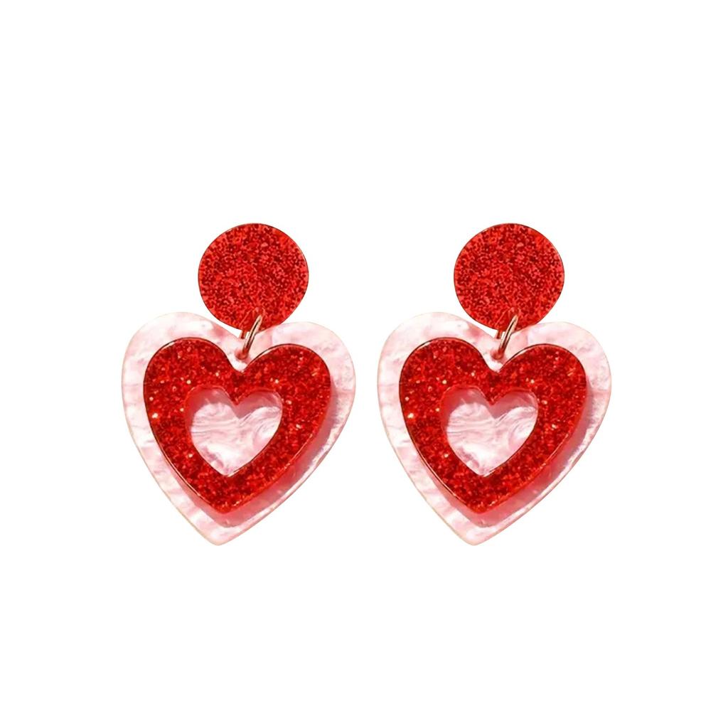 Дизайн ушных ногтей ко Дню святого Валентина, модные и персонализированные серьги, двухслойные серьги Love, аксессуары для ушей для женщин