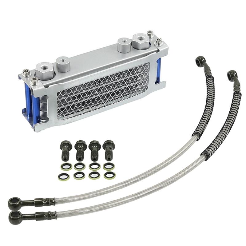 Радиатор охлаждения масла из алюминия для мотокросса, радиатор масляного охлаждения мотоцикла для 50-140 куб. см, универсальный комплект радиатора для грязи