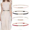 Faux Leather Women Belt Adjustable Thin Design Snap Button Waistband Decorative Dress Belt Garment Accessories