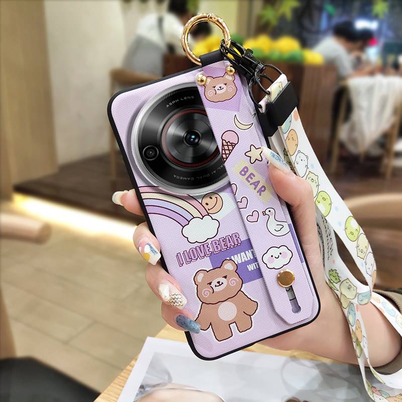 Cute Durable Phone Case For ZTE Blade A75 5G/Nubia Focus 5G/Calf 5G Cartoon Anti-knock Soft Case Ring Protective Lanyard