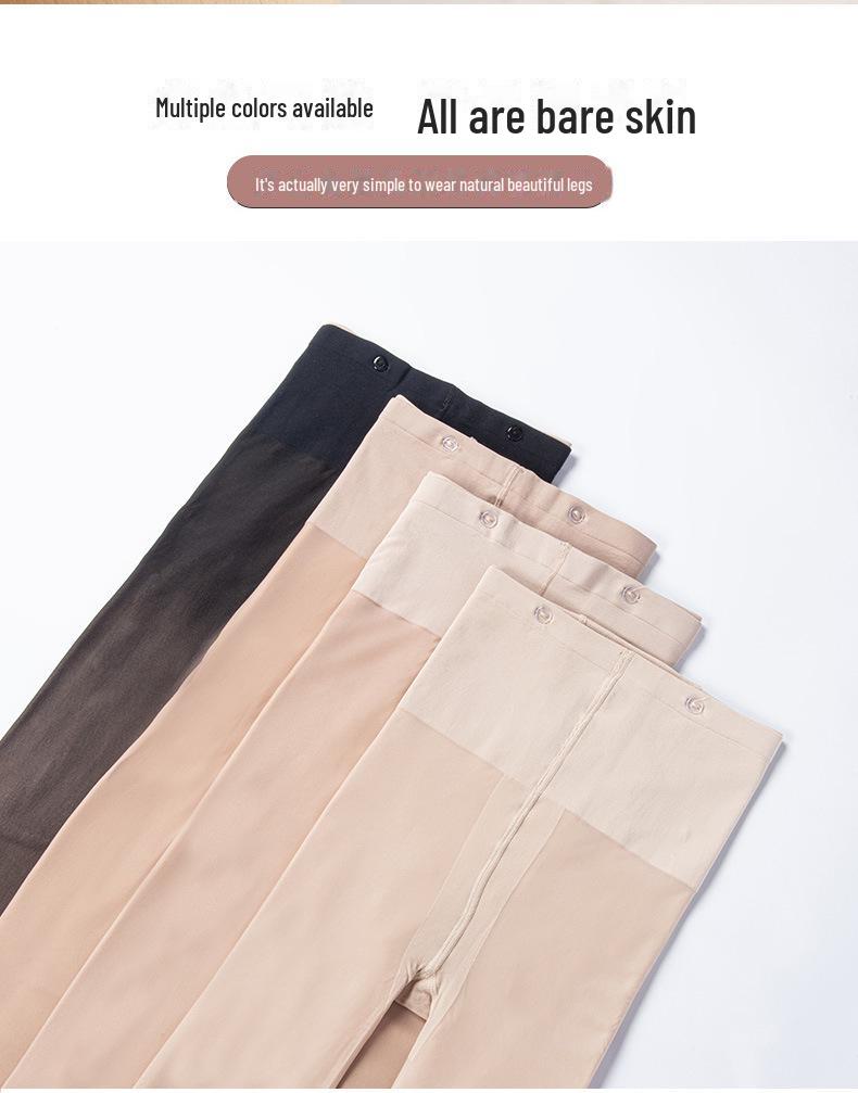 Detachable Button Double-Layer Nude Pantyhose: Velvet No-Fall Leggings for Autumn/Winter