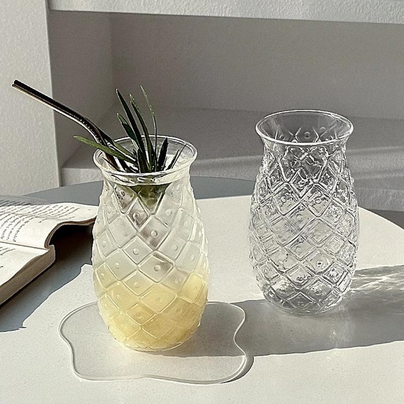 Бокал для коктейля в форме ананаса Креативные стаканы для воды для напитков Пива Вина Кофе Посуда для питья Бар Чашка для йогурта Фруктовая чашка Чашка для лунного сока