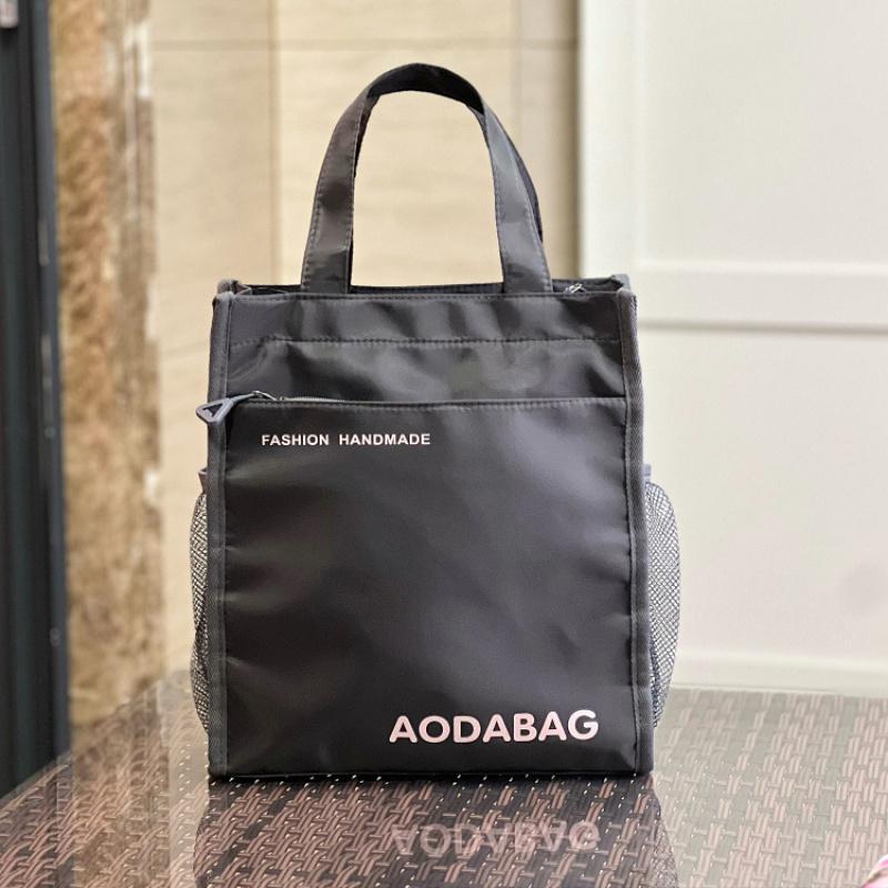 Повседневная сумка-тоут из ткани Оксфорд с принтом книг и боковыми карманами для женщин и студентов