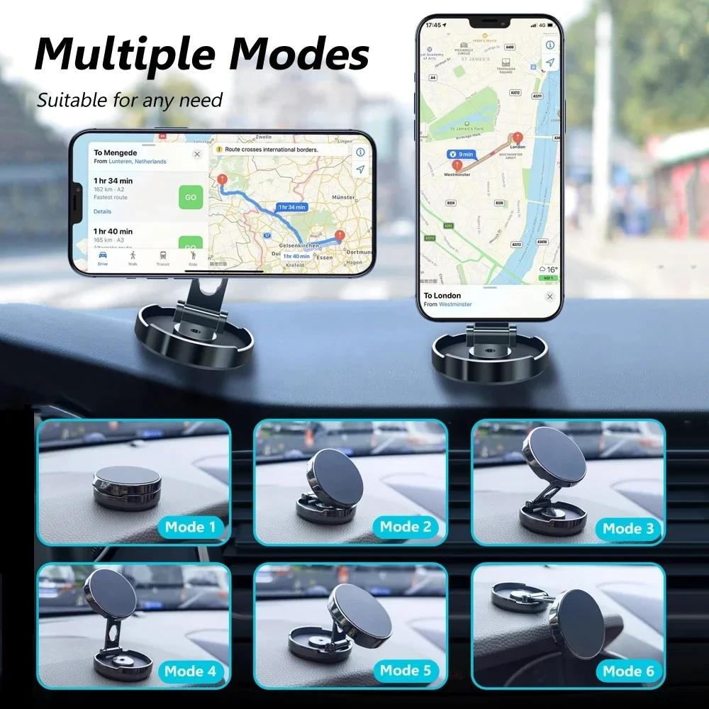 Strong Magnetic Mobile Phone Stand 720° Foldable Round Bracket Car Holder Support for Universal Phones Mount Holders In Car