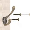 10/20Pcs Coat Hooks Wall Mounted Heavy Duty Dual Coat Rack Bronze Vintage Clothes Hanger With Screw for Door Coat Hooks Bathroom