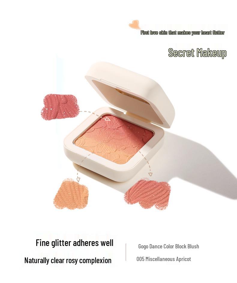 GoGotales Мягкие и милые трехцветные румяна-градиент – Натуральный контур и бронзер для естественного нюдового макияжа.