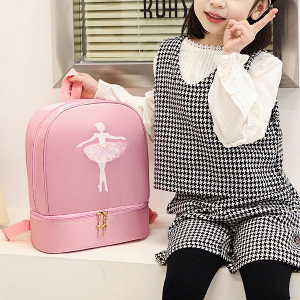 Двойная балетная сумка на плечо для девочек, сумка для танцев балерины для детей, рюкзак для хранения для латинских танцев, сумки для балета и танцев для девочек