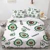 Cartoon Avocado King Queen Duvet Cover Fruit Funny Expression Bedding Set for Kids Teens Adult Green Quilt Cover with Pillowcase