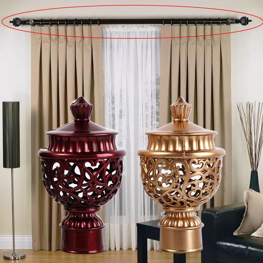 Hollow Out Durable Plastic Curtain Rod Cap Drapery Rail Ends Curtain Rod Head Curtain Accessories