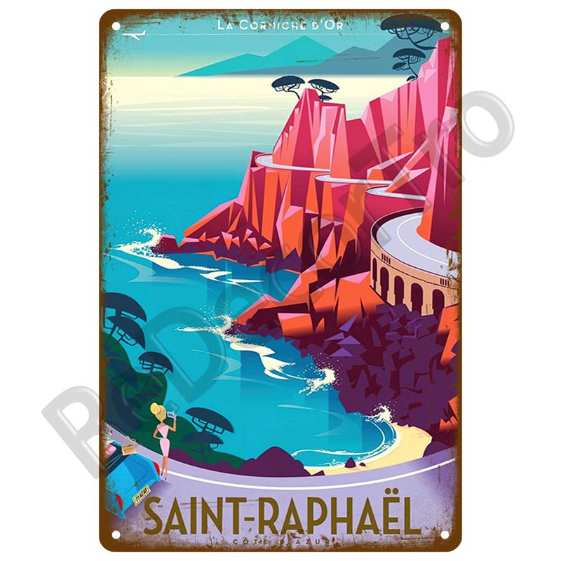 Metal Plate Home Wall Decor For Beach Bar Seaside House Surf Club Decorative Iron Painting Tin Sign Plaque Metal Sign Summer Art