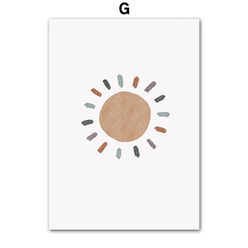 Sun Rainbow Dinosaur Octopus Education Alphabet Wall Art Canvas Painting Poster Print Nursery Wall Pictures Kids Room Decoration