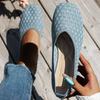 Новые женские повседневные вязаные туфли большого размера Flying Woven Flat Breathable