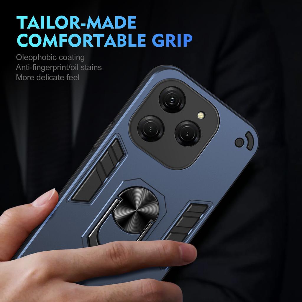 Чехол для Tecno Spark 20 Pro KJ6 с магнитной металлической подставкой-кольцом, ТПУ каркас, пластиковая ударопрочная защитная крышка для телефона Fundas