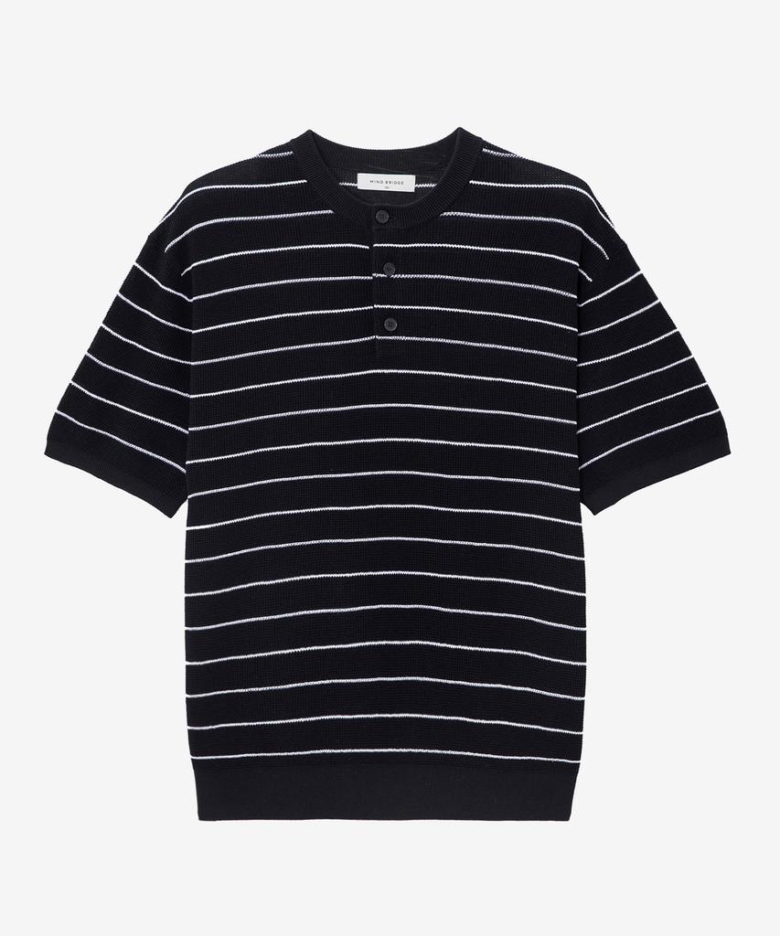 MINDBRIDGE [2 шт.][Включено] Крупная вязаная футболка-henley с коротким рукавом, имитация льна - 5 цветов