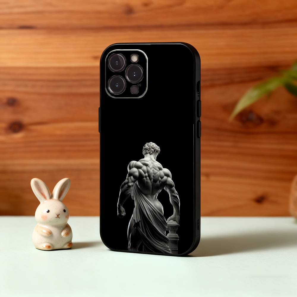 Статуя Греческой Мифологии Фитнес ГИМ Чехол для Телефона Для iPhone17,16,15,14,13,12,Plus,Pro Max, 5G Другие Мягкий Черный Чехол