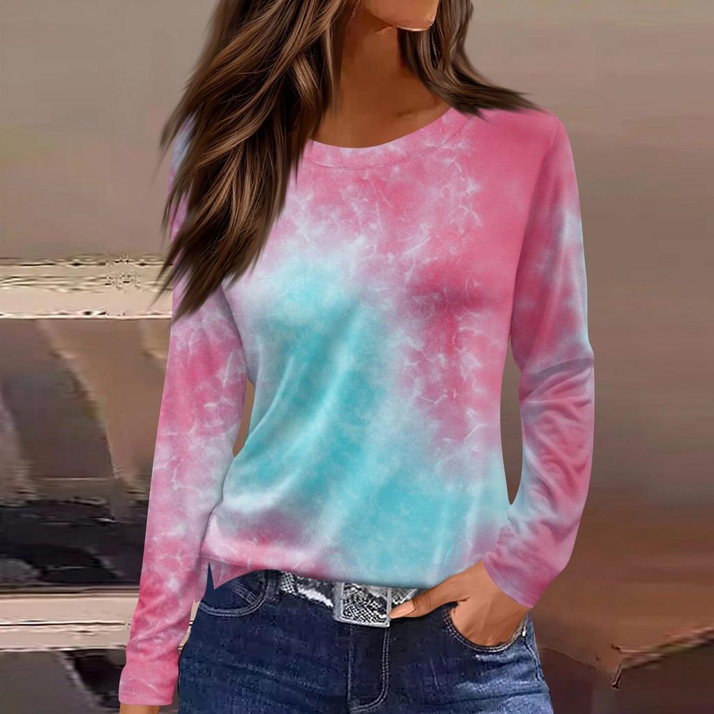 Women's Daily Casual Long-sleeved Printed O-neck Top