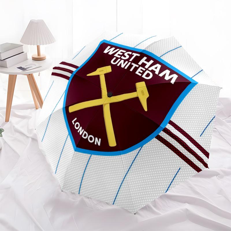 West Ham Unitedpattern, automatic folding umbrella, portable and foldable design, 8 ribs, a Christmas or birthday gift.