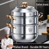 Многоярусная пароварка из нержавеющей стали 316: Толстостенная суповая кастрюля пищевого качества для индукционных плит