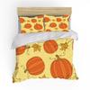 Autumn Thanksgiving Day Duvet Cover King Queen Cartoon Orange Pumpkin Turkey Bedding Set Maple Leaves Soft Polyester Quilt Cover