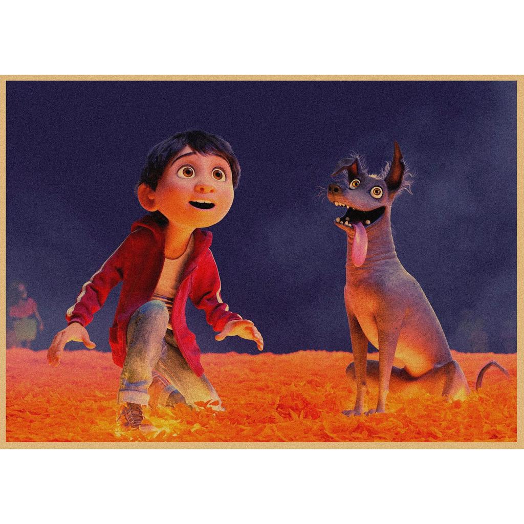 Ретро Аниме Постер из Крафт-бумаги Coco - Декоративное Настенное Искусство Фреска