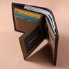 Мужской кошелек с цветовыми блоками из искусственной кожи, мужской зажим для денег, короткий кошелек тройного сложения, мужской карман для монет, держатель для карт