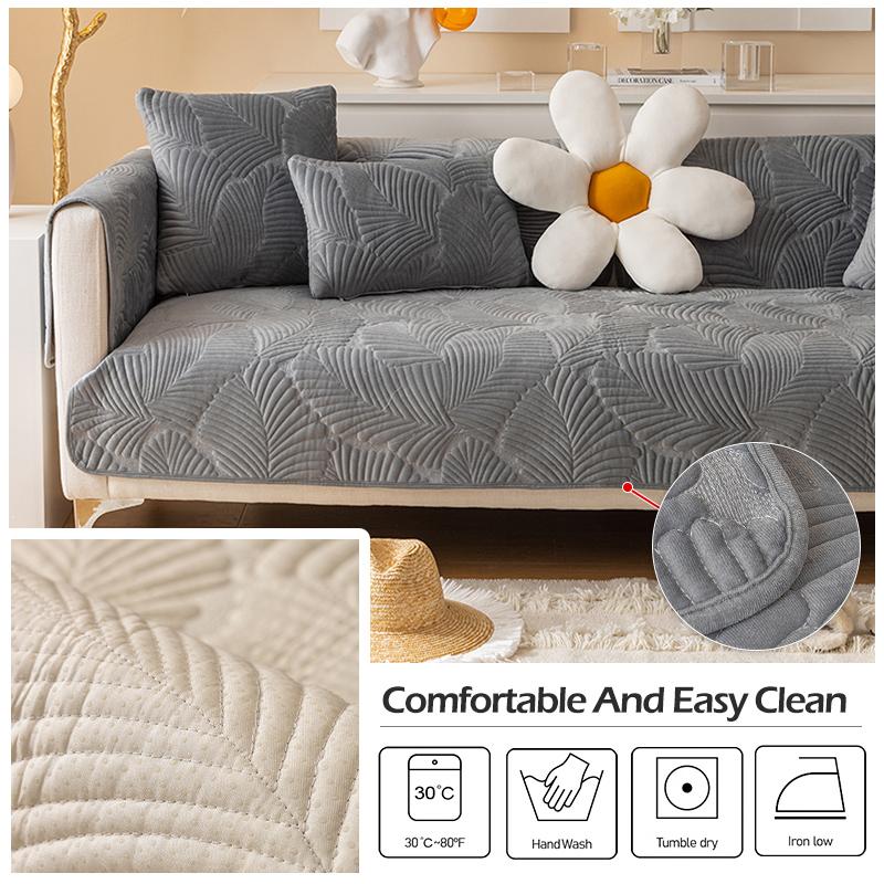Жаккардовый чехол для дивана, однотонный, нескользящий, моющийся, секционное полотенце для дивана, плюшевая мягкая подушка для сиденья, защита для домашней гостиной, деко