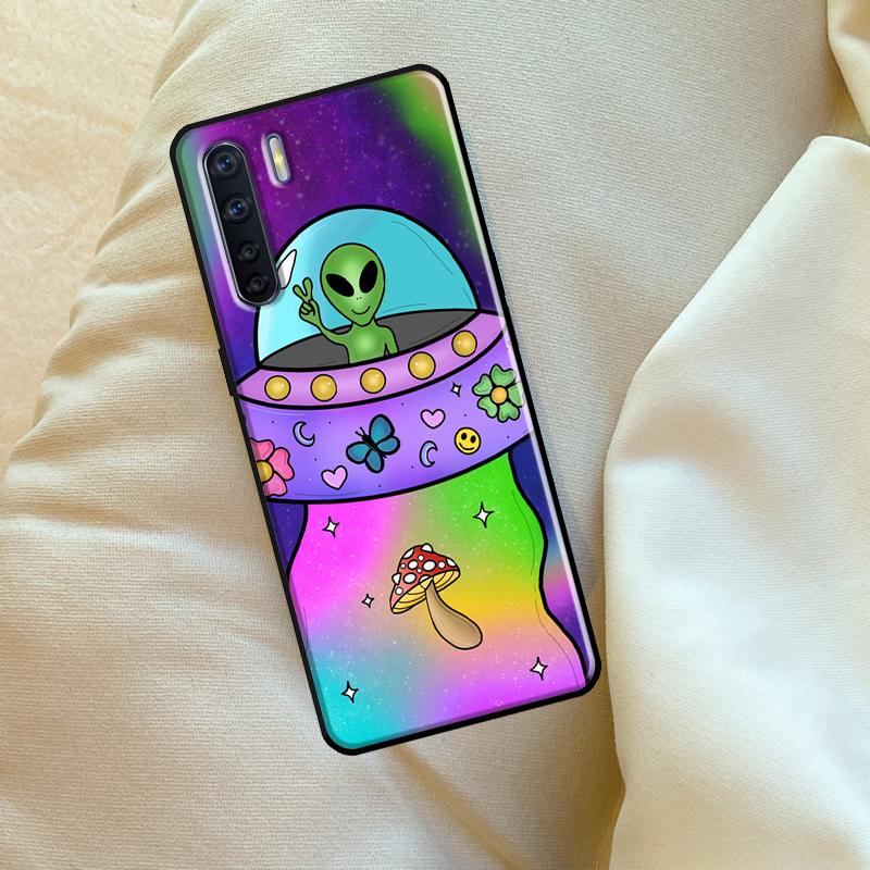 Эстетичный Мультяшный Инопланетный Космический Чехол Для Oppo A96 A76 A16 A18 A38 A58 A78 A98 A74 A94 A54 A80 A60 A40 A15 A17 A57 A5 A6 Pro