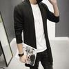 Men Cardigan Jacket Long Knitted Coat Cardigan Coats Solid Color Sweater Coats Knitted Jacket