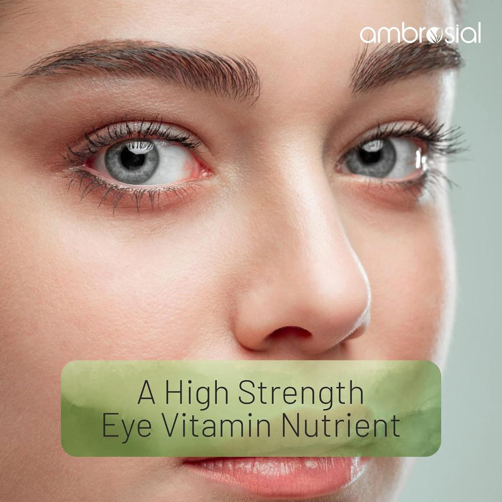 AMBROSIAL Vision Support Lutein and Zeaxanthin Supplement Eye Support с витамином A, омега-3, виноградными косточками, зеленым чаем(Упаковка из 2-120 мягких капсул)