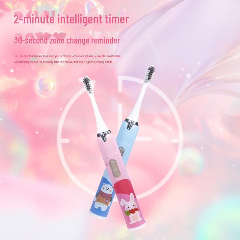 Детская электрическая зубная щетка Sonic: Вибрирующий, вращающийся мультяшный дизайн для яркой улыбки