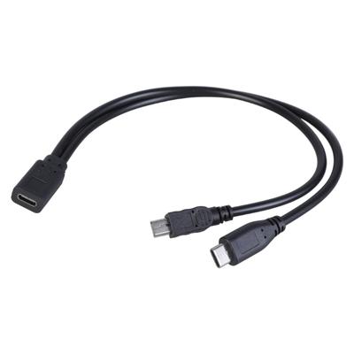 Кабель-разветвитель USB C (мама) на Mini USB + Type C (папа) для аксессуаров для электроники и источников питания
