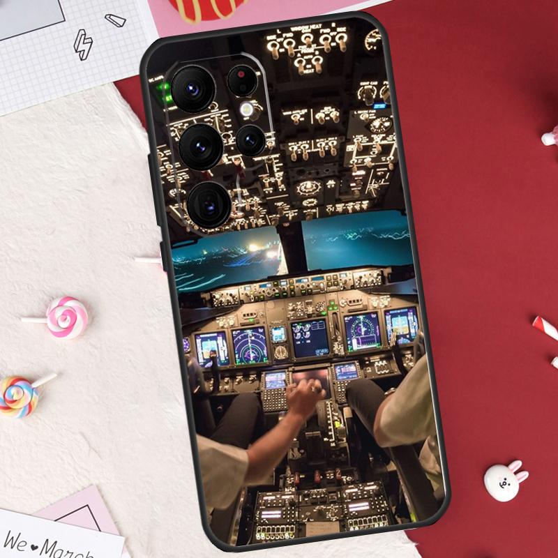 Flight Instruments Cockpit Case For Samsung Galaxy S24 FE S20 FE S21 S22 S23 S25 S26 Ultra S10 Plus S25 FE Cover Shell