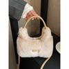 Popular Mini Niche Fluffy Crossbody Pack Fashion Shoulder Bags Female  New Handbag Soft Texture Solid Color Fluffy Small Bag