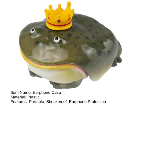 Уродливый чехол для наушников-вкладышей в виде короны лягушки для AirPods 1/2/3/4/Pro 1/2/3, чехол для зарядки беспроводных наушников, совместимых с Bluetooth, прозрачный защитный чехол для наушников