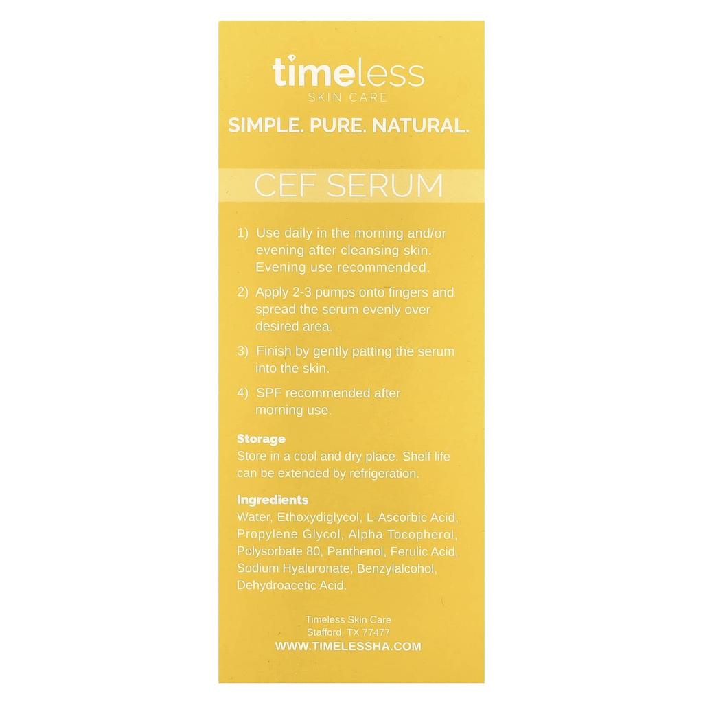 Timeless Skin Care, сыворотка с 20% витамина С, 30 мл (1 жидкая унция)