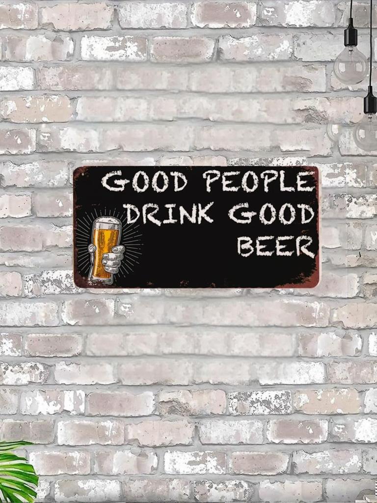 Хорошее пиво для хороших людей Юмор Металлическая табличка 15x30см, Смешной декор для стены бара