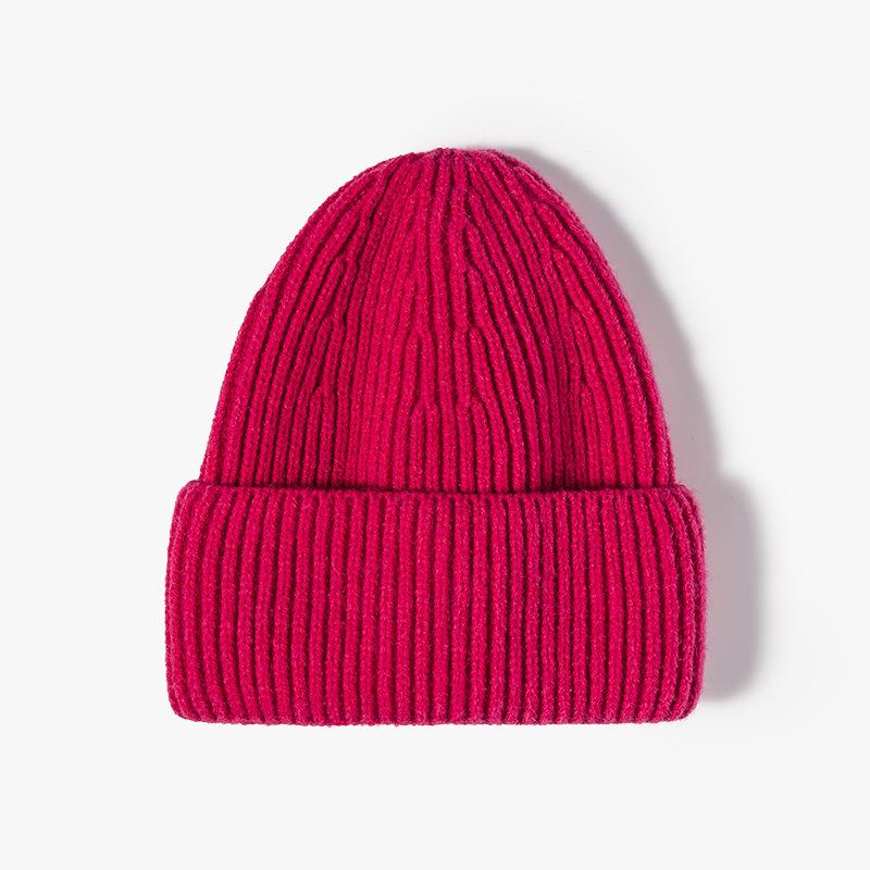 Warm hat Wool hat Fashion monochrome light board Cold hat Autumn and winter students Outdoor knitted hat Fashion