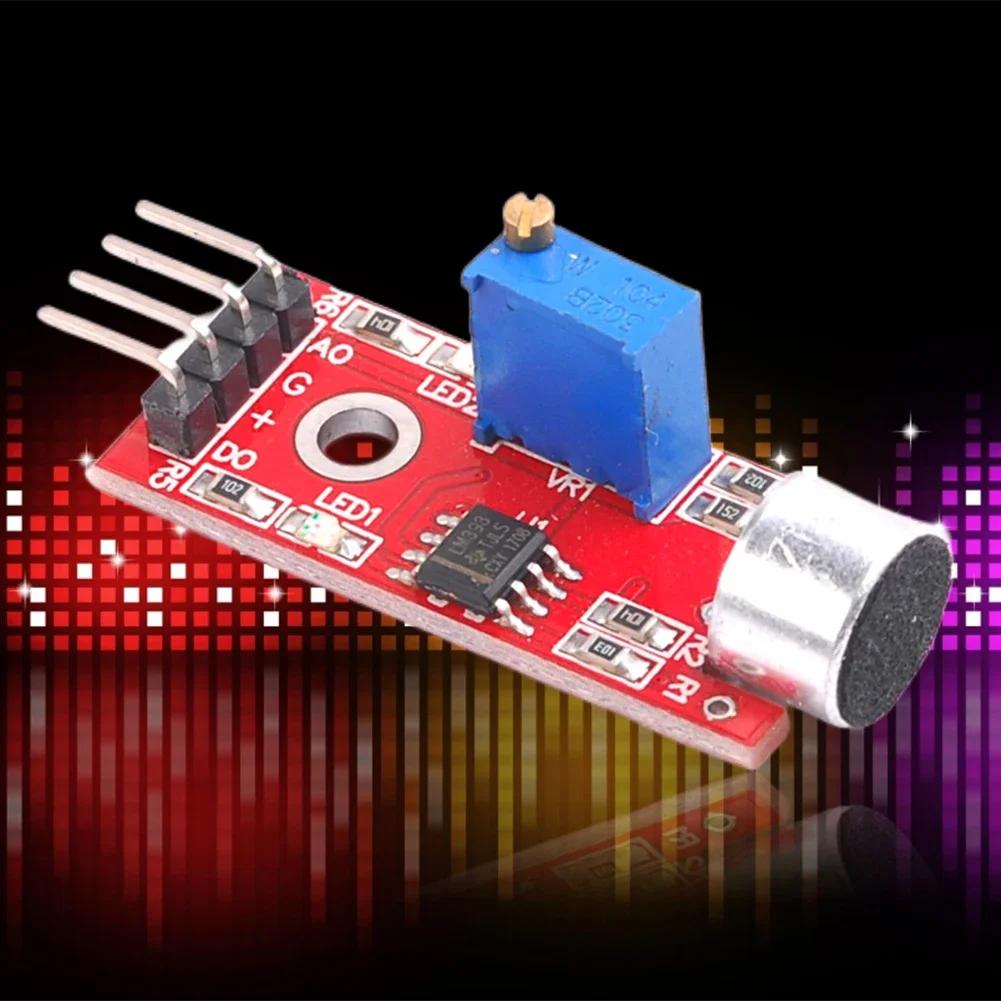 Sound Sensor Detection Module High Sensitivity Sensor Module Signal Output Indication DC 4-6V for Voice Controlled Lights